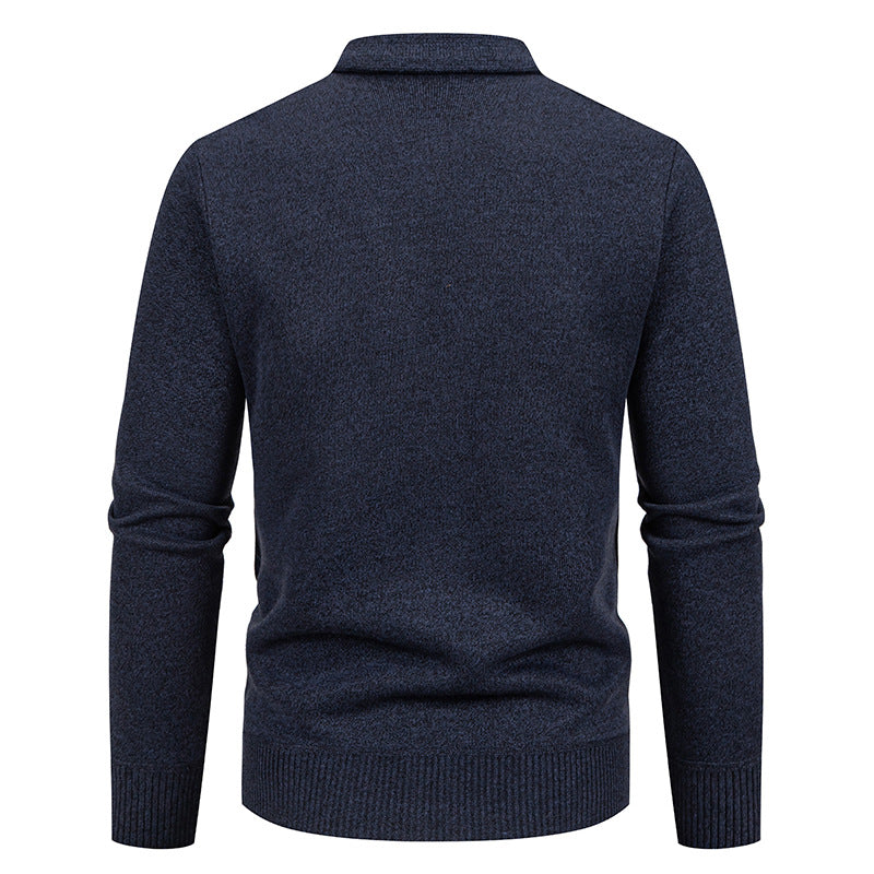 Herren nan feiner Rauten-Strickcardigan mit V-Ausschnitt, Knopfleiste und Eingriffstaschen