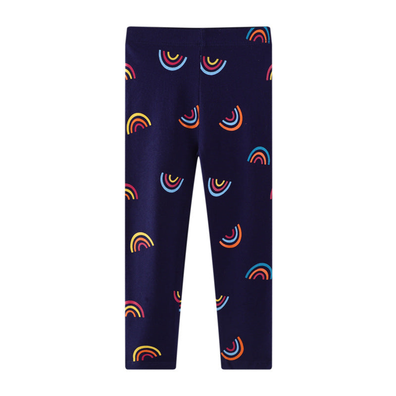 Mädchen Leggings mit buntem Regenbogenmotiv