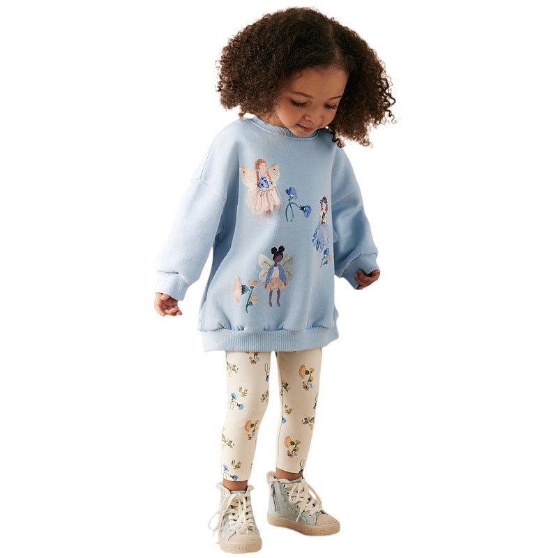 Mädchen Leggings mit buntem Blumenmuster