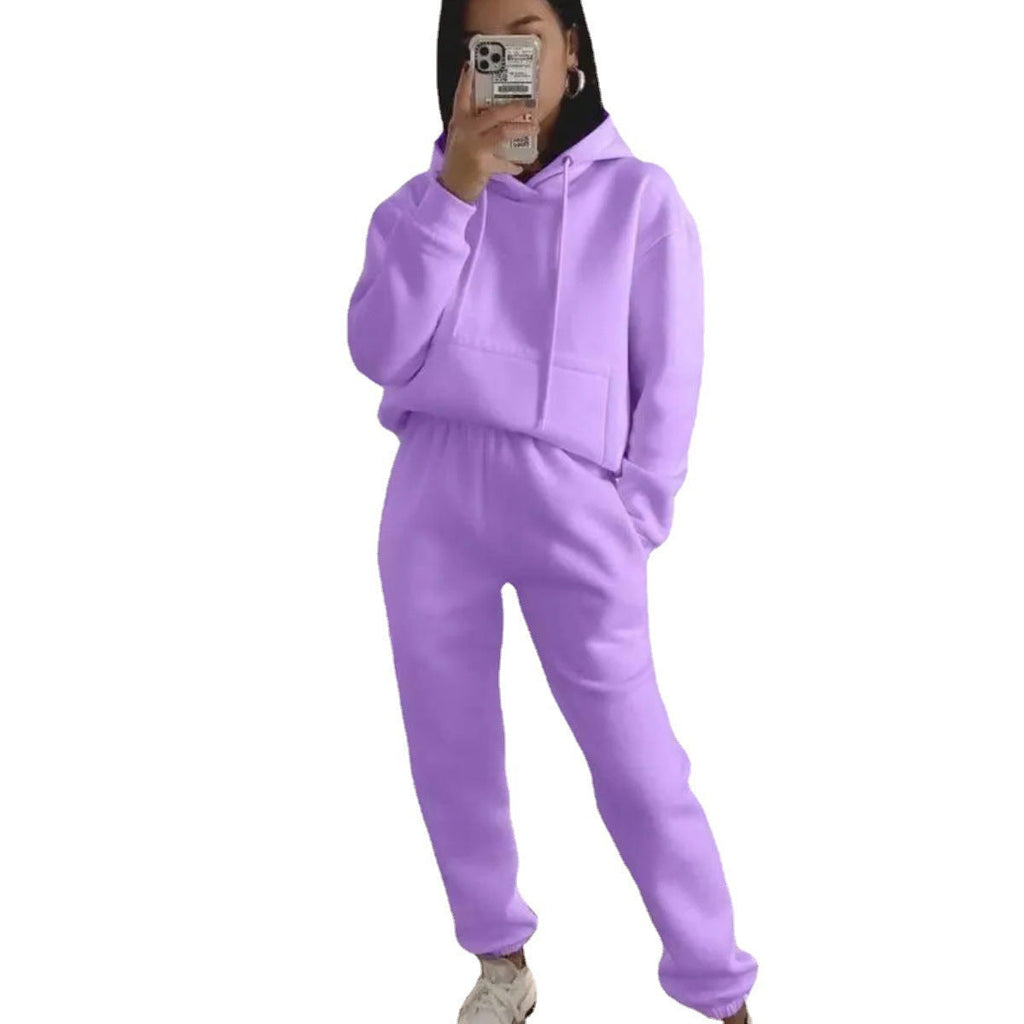 Damen nan kuscheliger Oversize-Kapuzenpullover und Highwaist-Jogginghose Set
