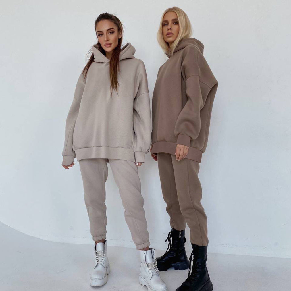 Damen nan oversized Kapuzen-Loungewear-Set mit extragroßer Kapuze und taillierter Jogginghose
