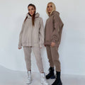 Damen nan oversized Kapuzen-Loungewear-Set mit extragroßer Kapuze und taillierter Jogginghose