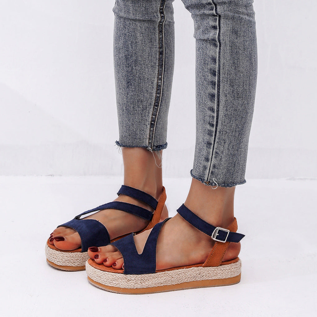 Damen Elegante und komfortable Keil-Sandalen mit verstellbarem Riemen Selmira