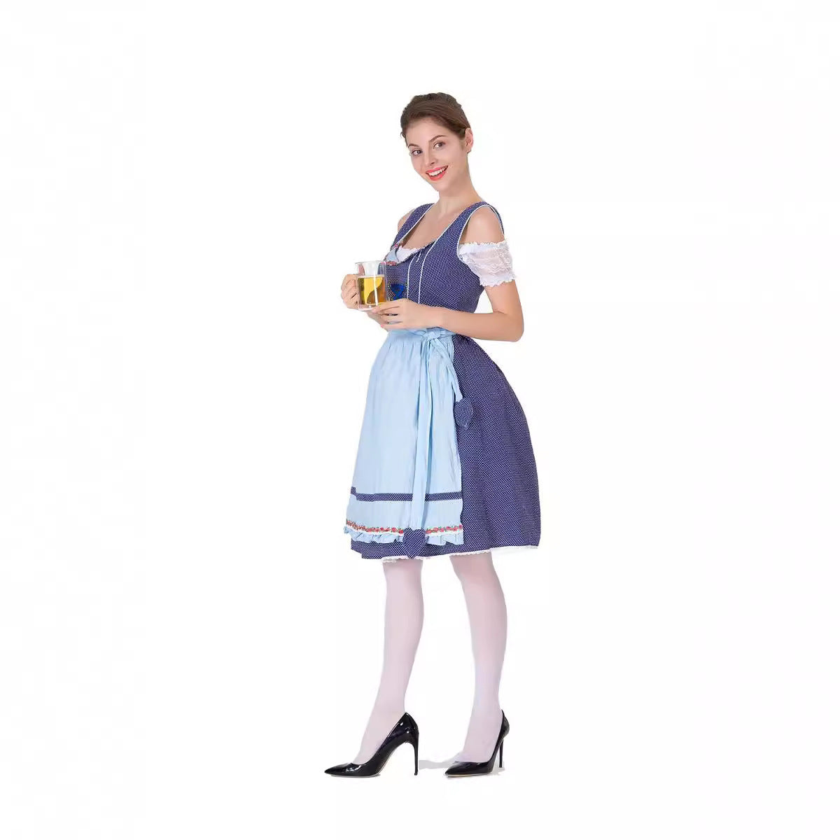 Damen nan tradicionales Oktoberfest Dirndlkleid mit Schürze