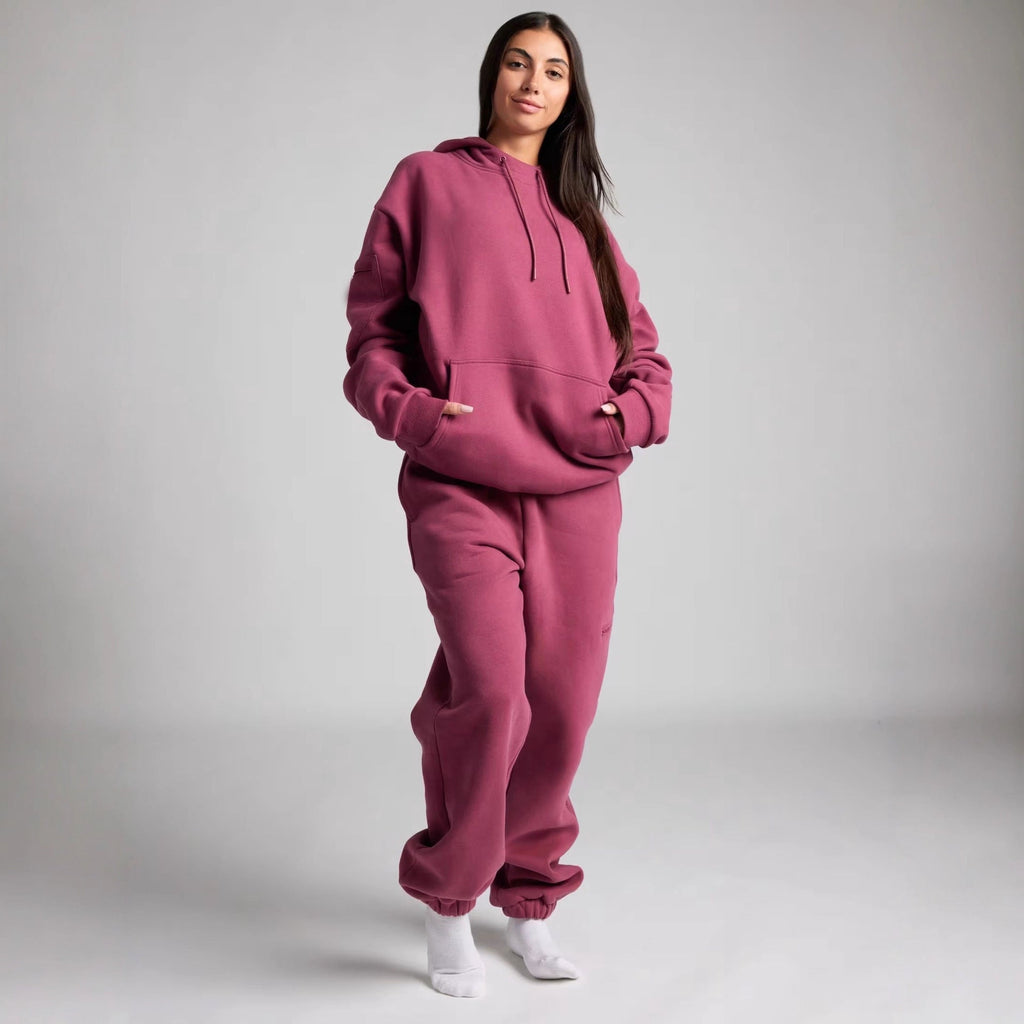 Damen nan Kapuzensweatshirt mit integrierter Schlafblende und weichem Fleece-Innenfutter