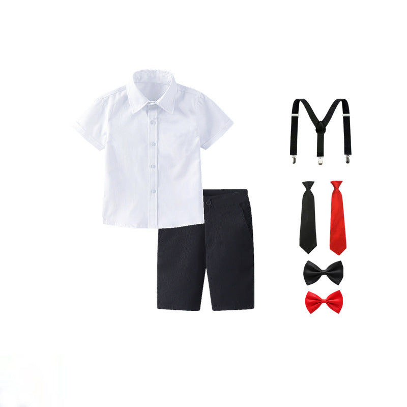 Damen festliches Hemd und Shorts Set mit Hosenträgern