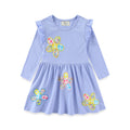 Mädchen Langarmkleid mit floralen Applikationen