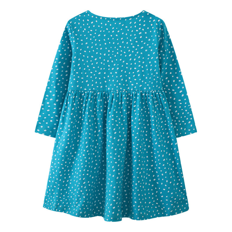 Mädchen Langarmkleid mit verspieltem Vogel-Design