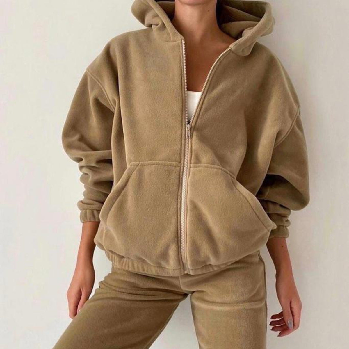 Damen nan oversized Kapuzenpullover-Set mit Cargo-Jogginghose