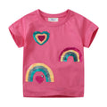 Mädchen T-Shirt mit glitzerndem Regenbogen-Design