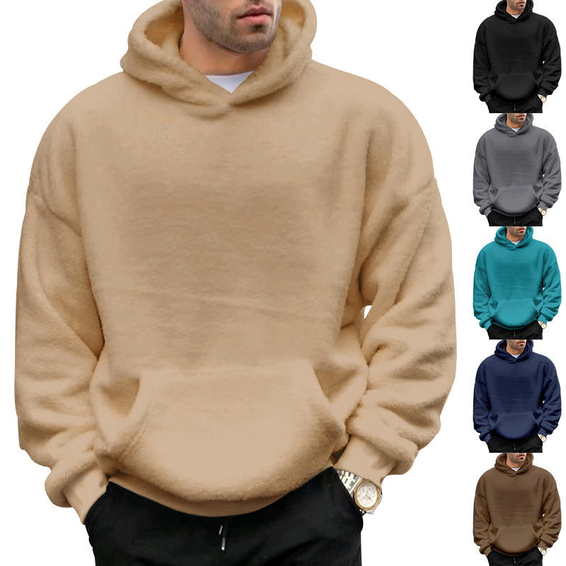 Unisex nan kuscheliger Teddy-Fleece Hoodie mit überlanger Passform und Kängurutasche