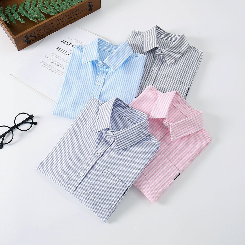 Damen Elegantes gestreiftes Langarmhemd