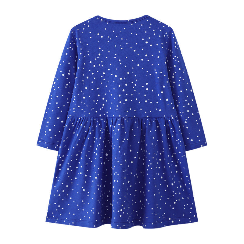 Mädchen Langarmkleid mit Weihnachtsmotiv