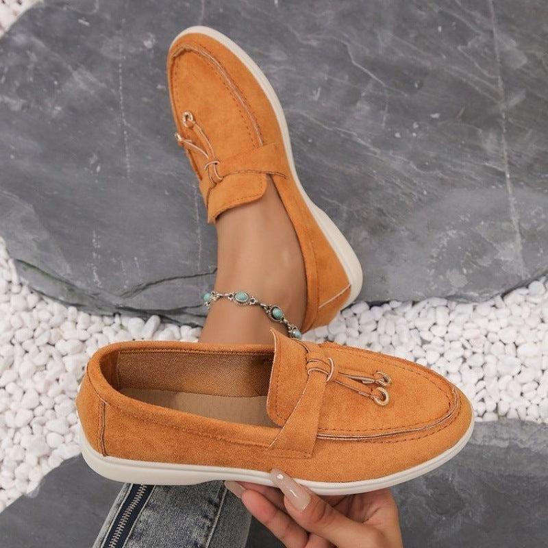 Damen nan bequeme Slip-On Loafer mit dekorativem Quastenbesatz und ergonomischer Gummisohle