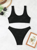Damen Bikini-Set mit strukturiertem Oberteil und hoch geschnittenem Slip Selmira