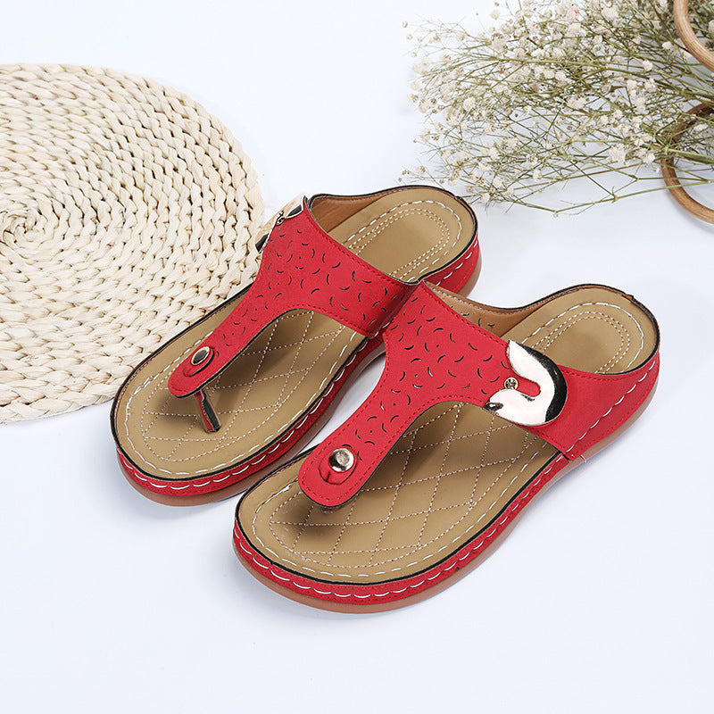 Damen Bequeme Zehentrenner-Sandalen mit verstellbarem Riemen und gepolsterter Sohle Selmira