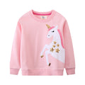 Mädchen Sweatshirt mit glitzerndem Einhornmotiv