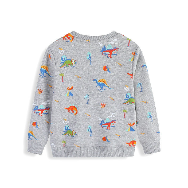 Kinder Sweatshirt mit buntem Dinosaurier-Motiv