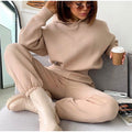 Damen nan kuscheliges Lounge-Set mit Kapuzenpullover und hoher Taillen-Jogginghose