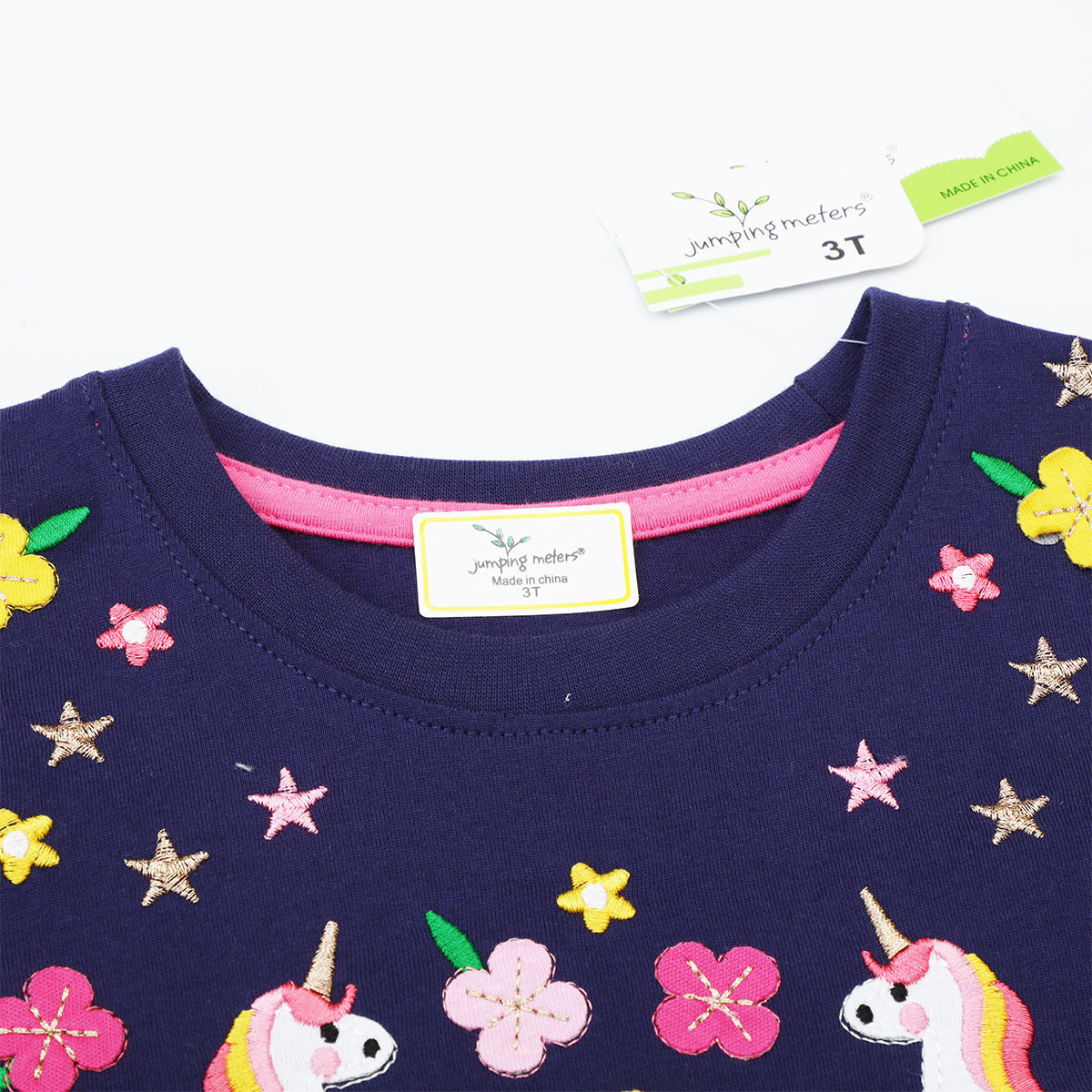 Mädchen Baumwollkleid mit zauberhaften Einhorn- und Blumendesigns