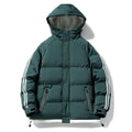 Herren nan gesteppte Kapuzen-Winterjacke mit Thermofutter, seitlichen Kontraststreifen und winddichter Außenhülle