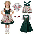 Damen nan traditionelles Kinderdirndl mit Schürze Haarband Spitzenbluse und Zierschnürung