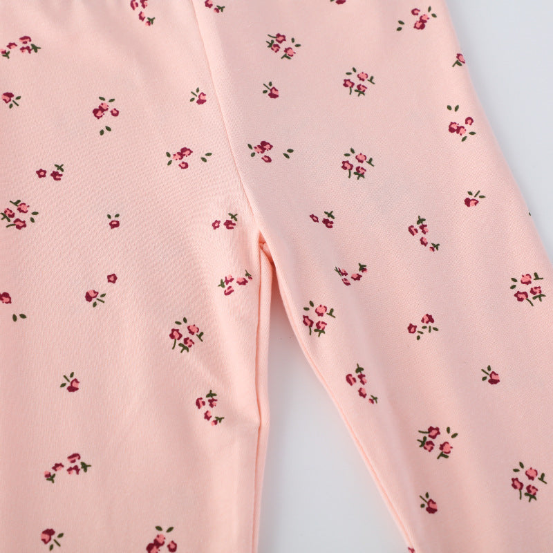 Mädchen Leggings mit zarten Blumenmustern