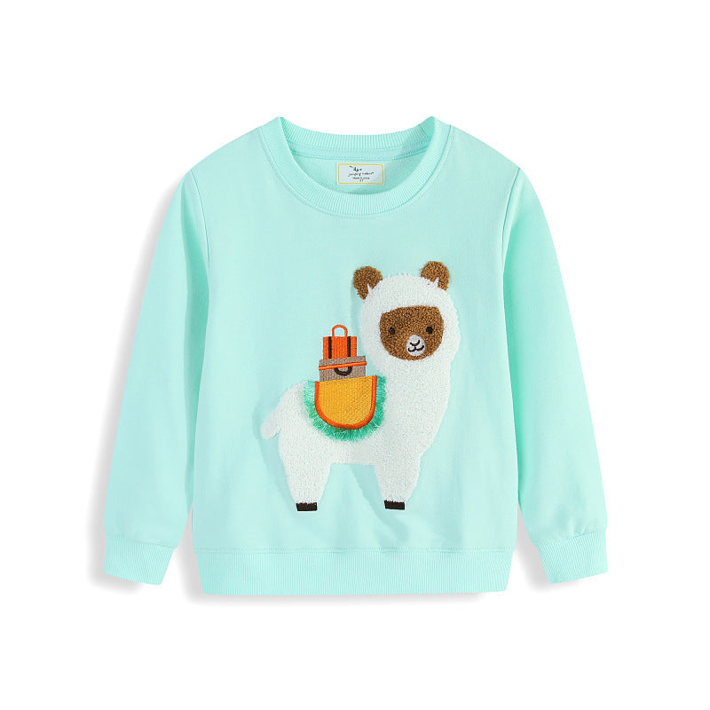 Mädchen Sweatshirt mit verspieltem Lama-Motiv