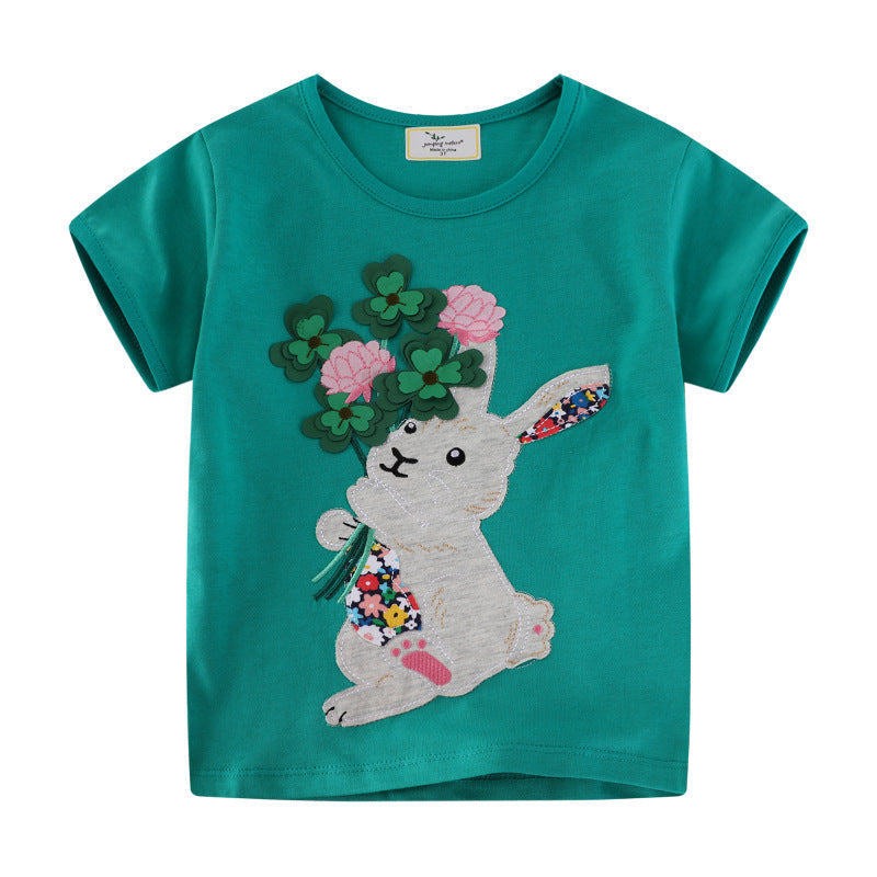 Kinder T-Shirt mit kreativem Hasen-Motiv