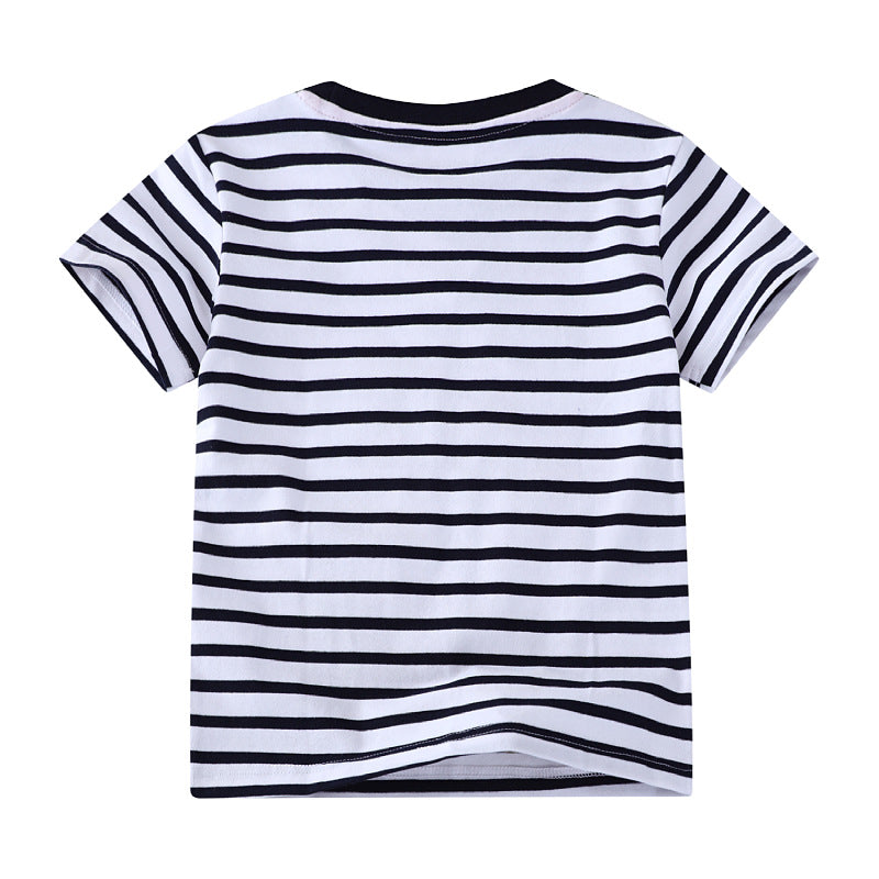 Jungen T-Shirt mit bunten Dinosaurier-Applikationen