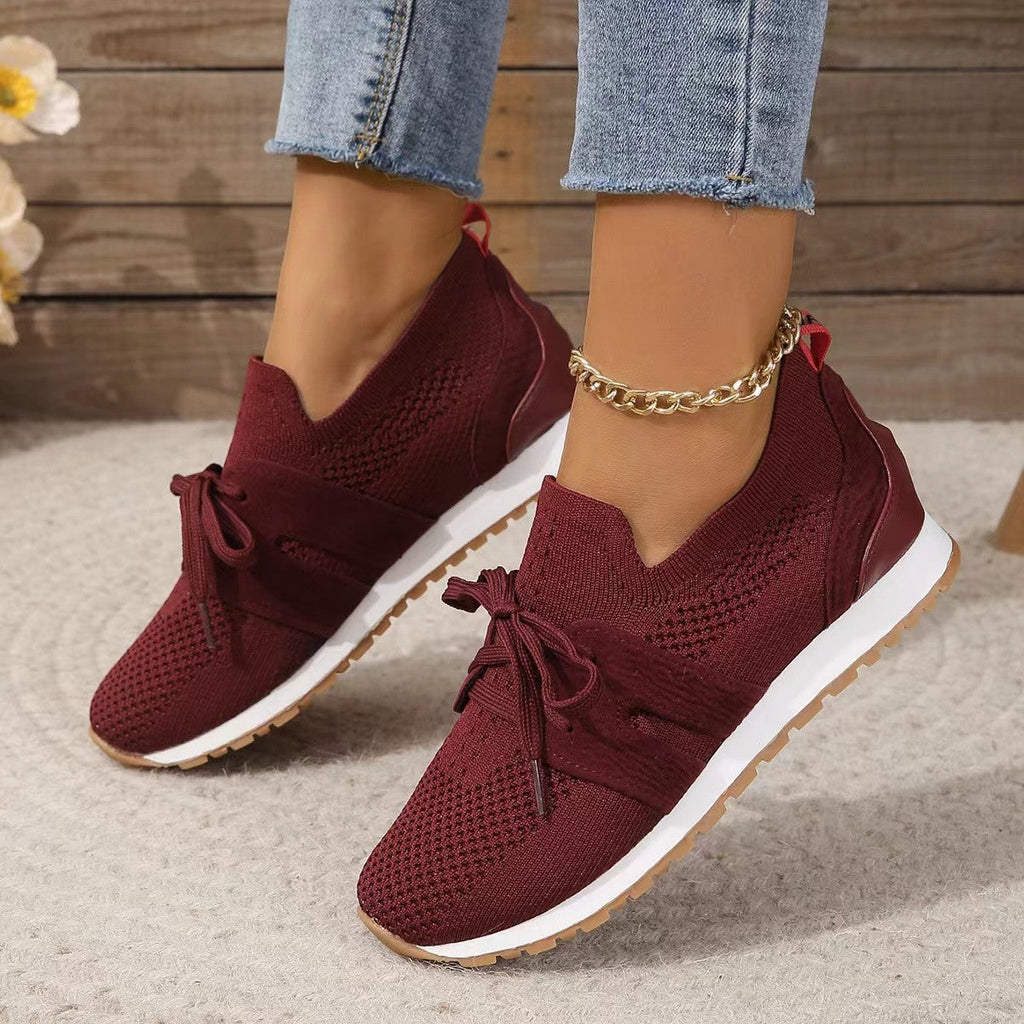 Damen nan leichte Strick-Sneaker mit ergonomischem Memory-Fußbett und rutschfester Profilsohle