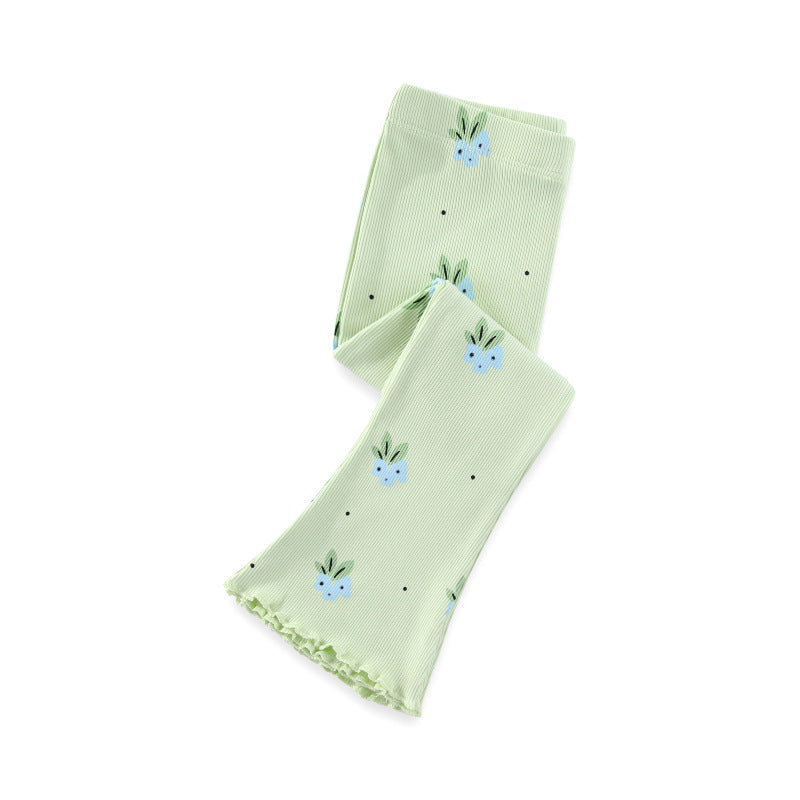 Mädchen Flared Leggings mit buntem Blumenmuster