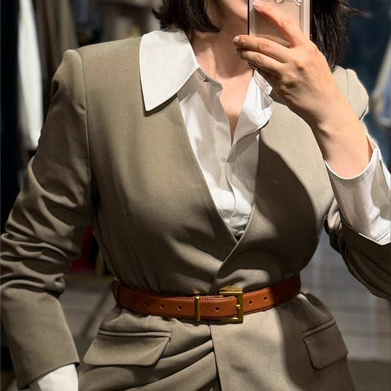 Damen eleganter Business-Anzug mit tailliertem Blazer und figurbetonter Skirt Selmira