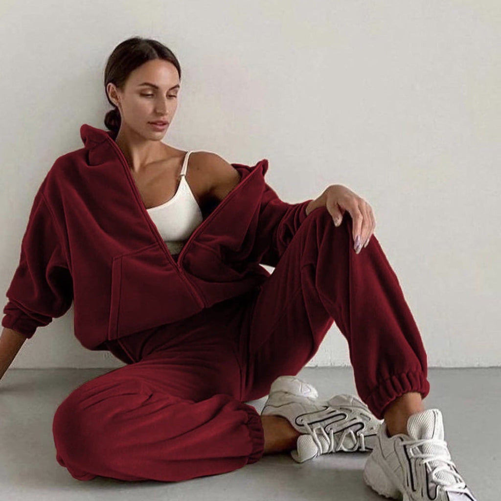 Damen nan oversized Kapuzenpullover-Set mit Cargo-Jogginghose