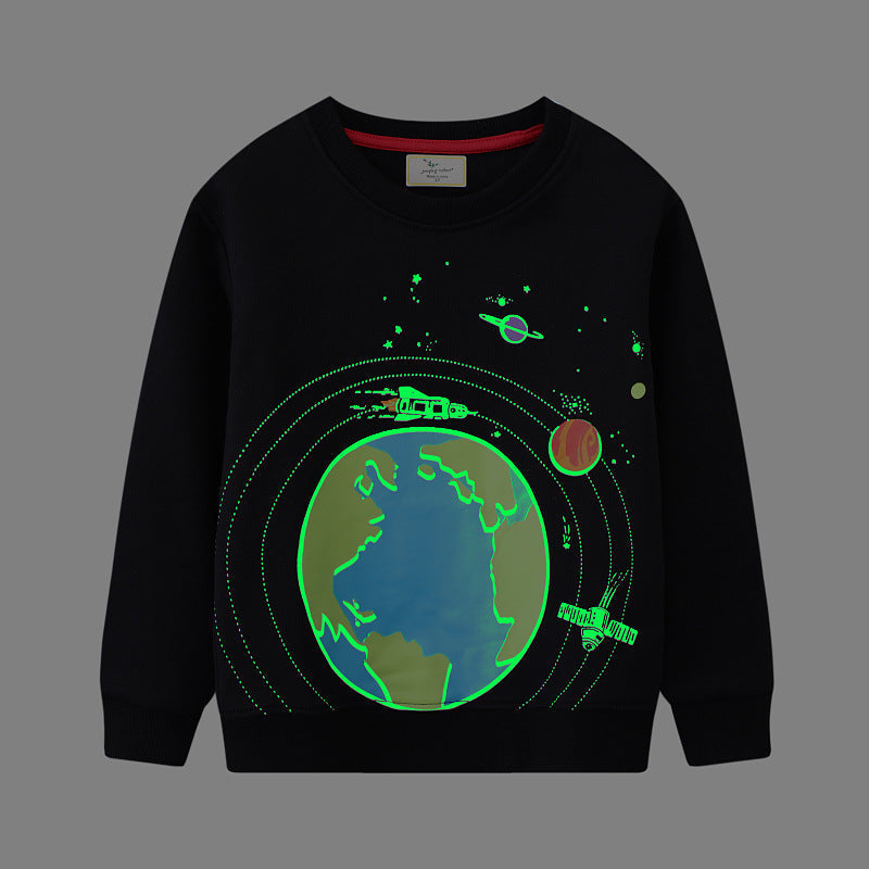 Kinder Sweatshirt mit leuchtendem Weltraum-Design