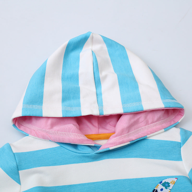 Mädchen Kapuzenkleid mit buntem Delfin-Motiv