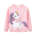 Mädchen Sweatshirt mit Einhorn-Applikation