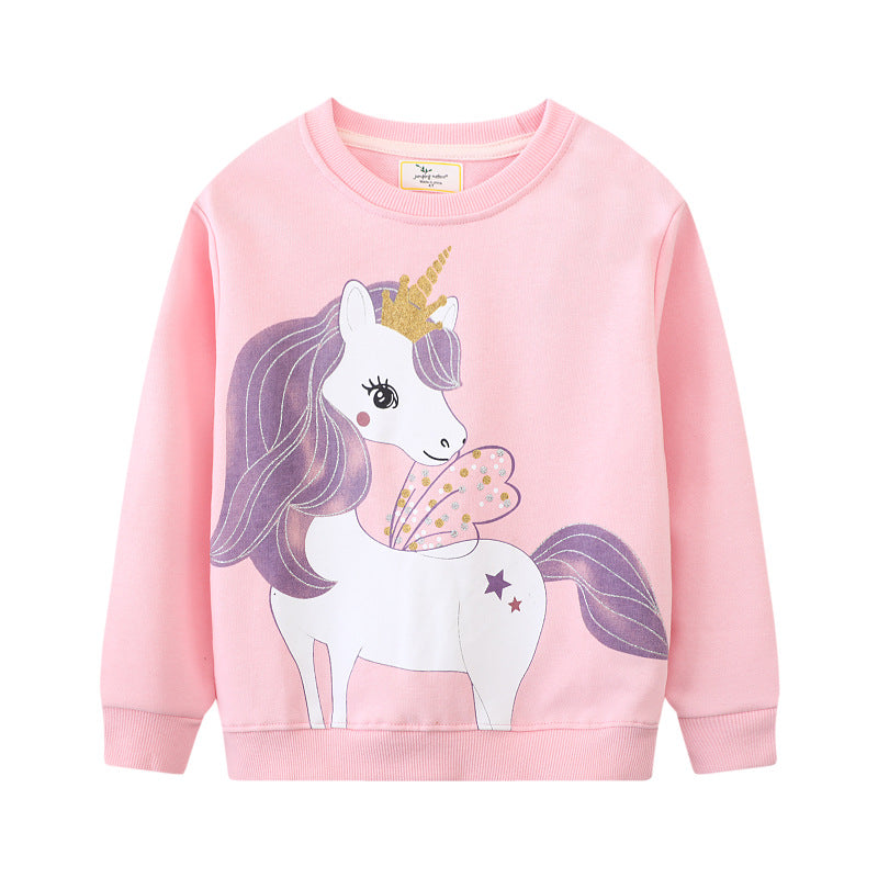 Mädchen Sweatshirt mit Einhorn-Applikation