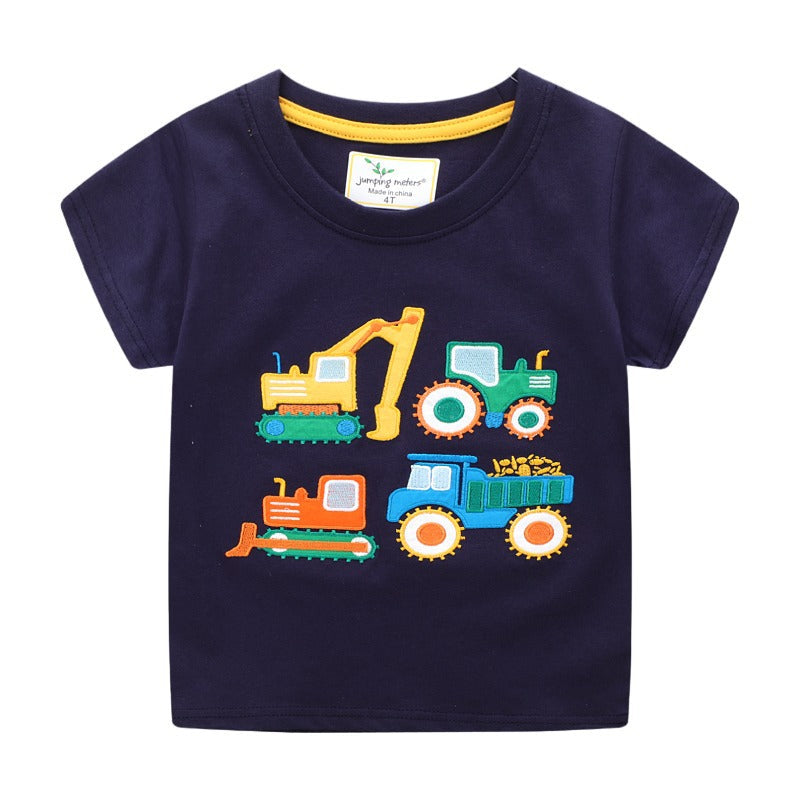Jungen T-Shirt mit buntem Baustellenfahrzeug-Design