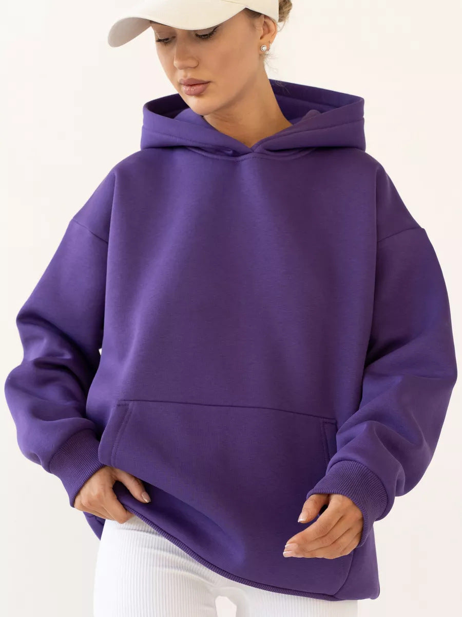 Damen nan oversized Kapuzenpullover mit Kängurutasche und dropped-shoulder Schnitt