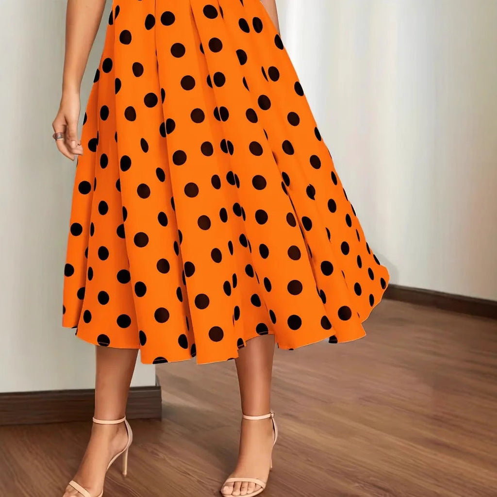 Damen A-Linie Kleid mit Polka-Dots Selmira