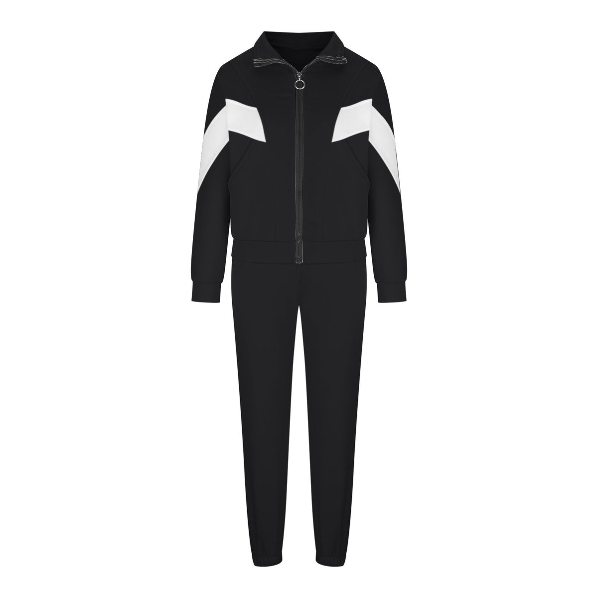 Damen nan athletisches Trainingsset mit Ring-Zipper, eingesetzten Taschen und kontrastierenden Arm-Panels
