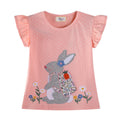 Mädchen T-Shirt mit niedlicher Hasenapplikation