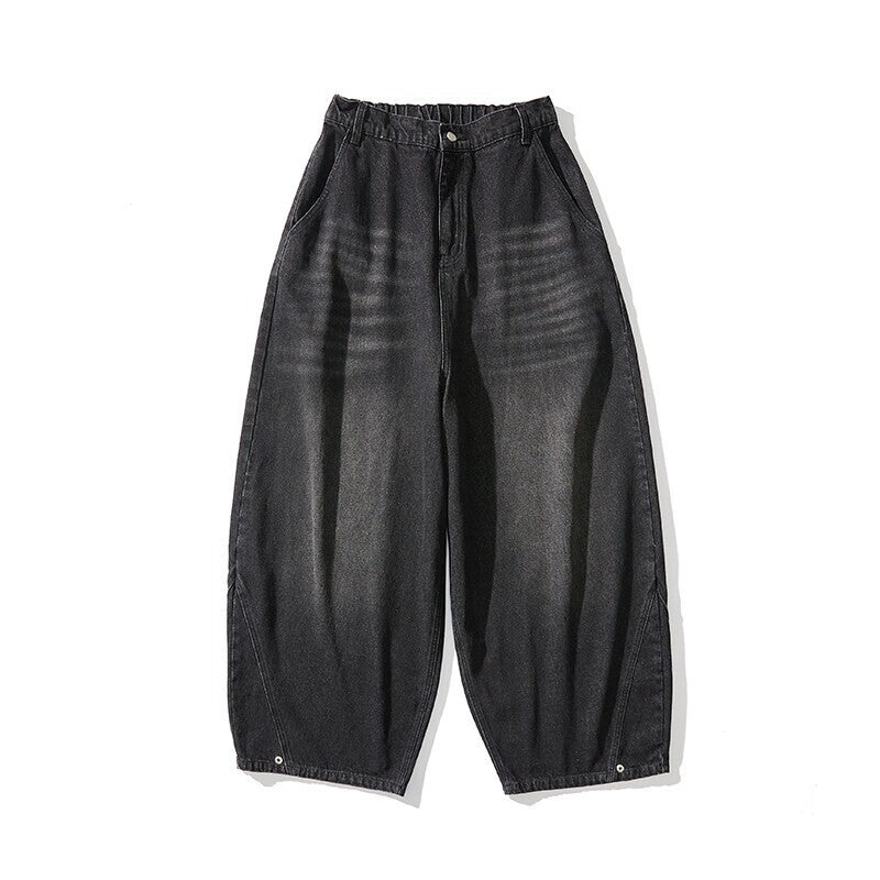 Herren nan extraweite Baggy-Jeans mit tiefem Schritt, relaxed Low-Crotch Schnitt und weitem Saum
