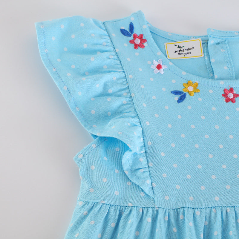 Mädchen Baumwollkleid mit niedlichen Meerjungfrauenapplikationen