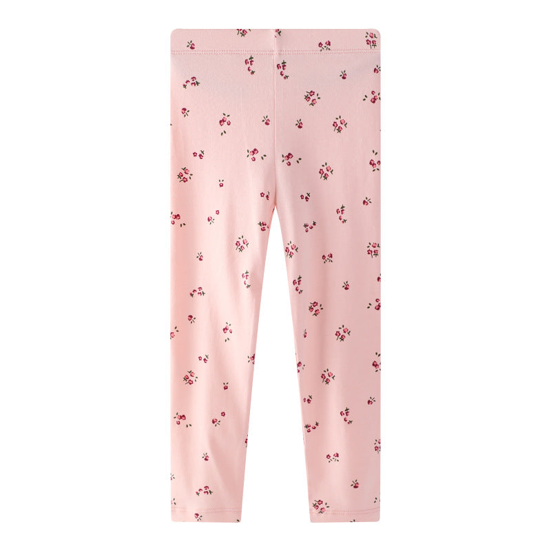 Mädchen Leggings mit zarten Blumenmustern