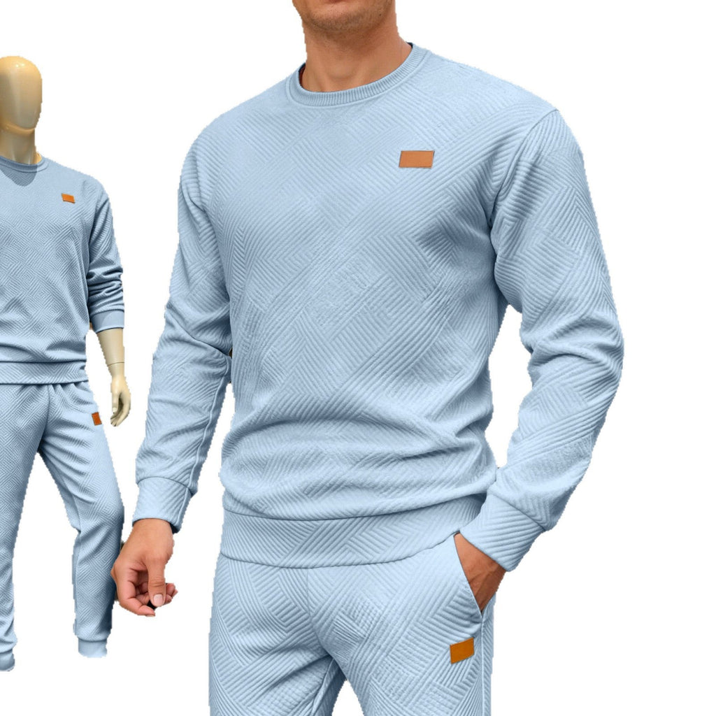 Herren nan strukturierter Baumwollstrickpullover mit Rautenstruktur, Rundhalsausschnitt und elastischen Bündchen