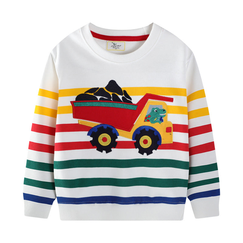 Kinder Sweatshirt mit buntem Baustellen-Lkw-Design