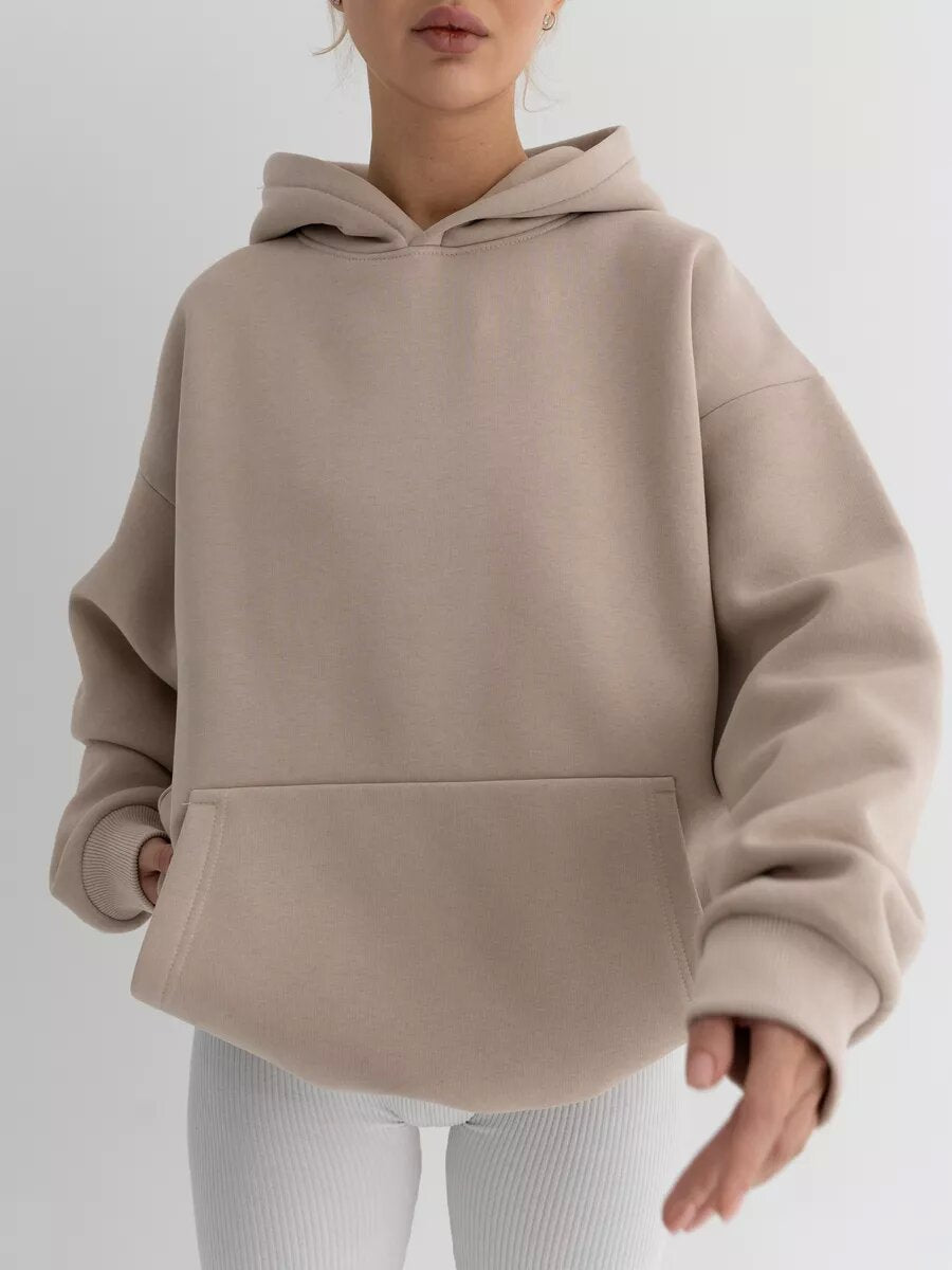Damen nan oversized Kapuzenpullover mit Kängurutasche und dropped-shoulder Schnitt