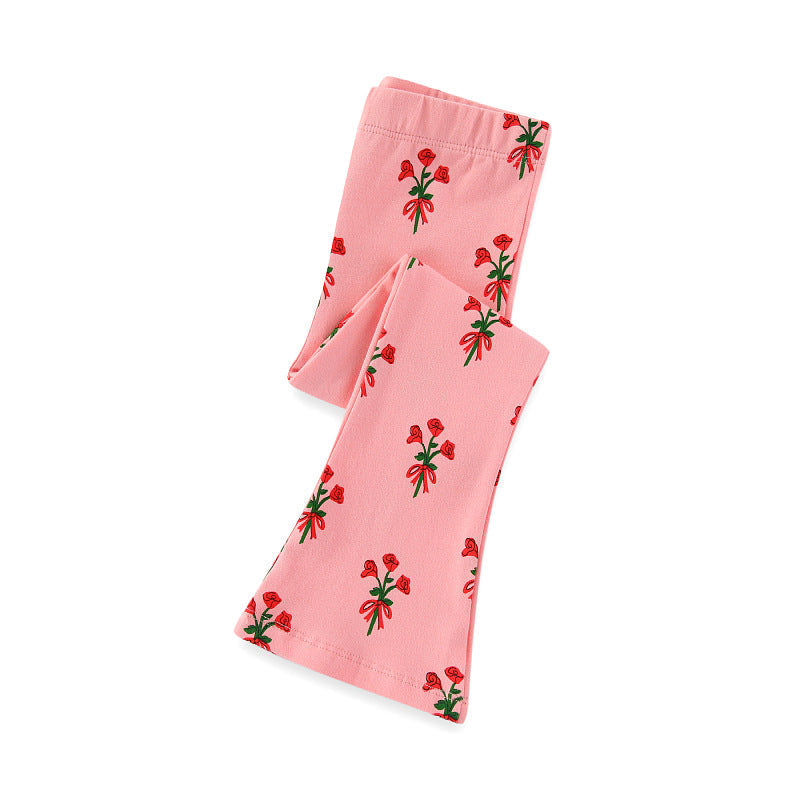 Mädchen Leggings mit floralen Applikationen